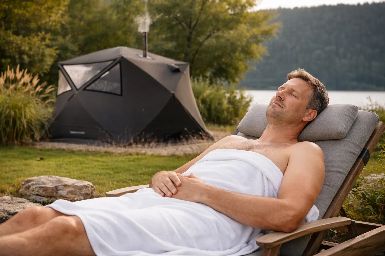 Hoe lang rusten na sauna?